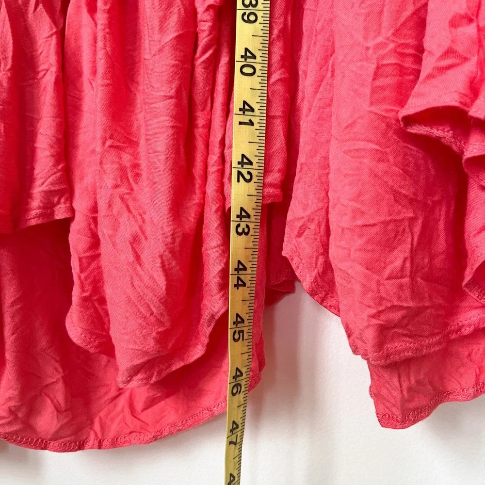 Comfy USA Coral Crinkle Scoop Neck Tiered 3/4 Sleeve Dress Womens 2X